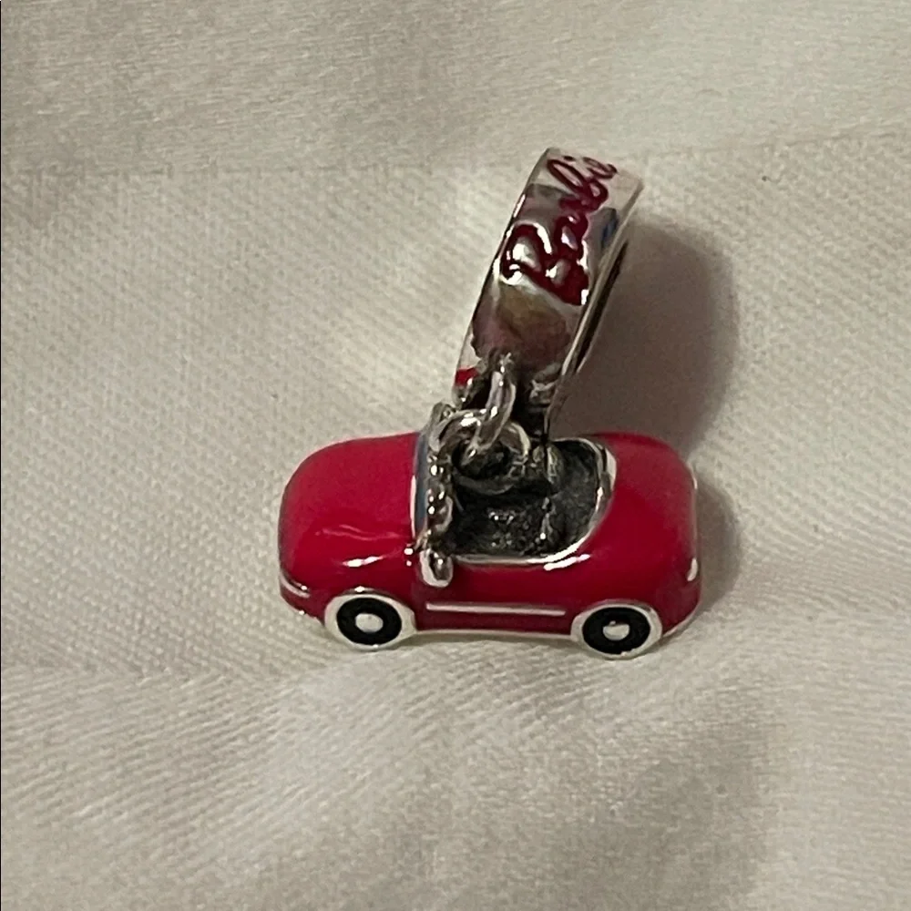 925 Sterling Silver Pink “Barbie” Car Charm Pendant